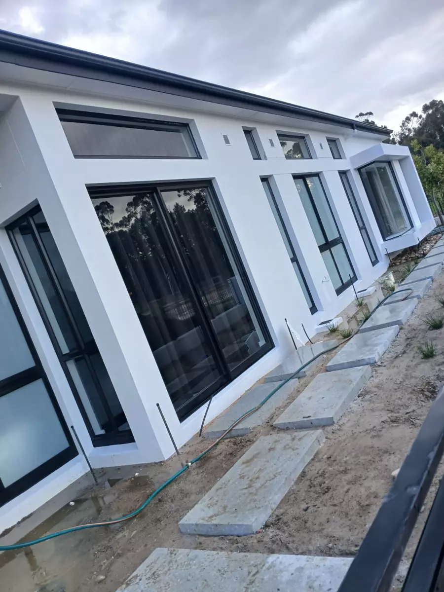 Modern white house exterior